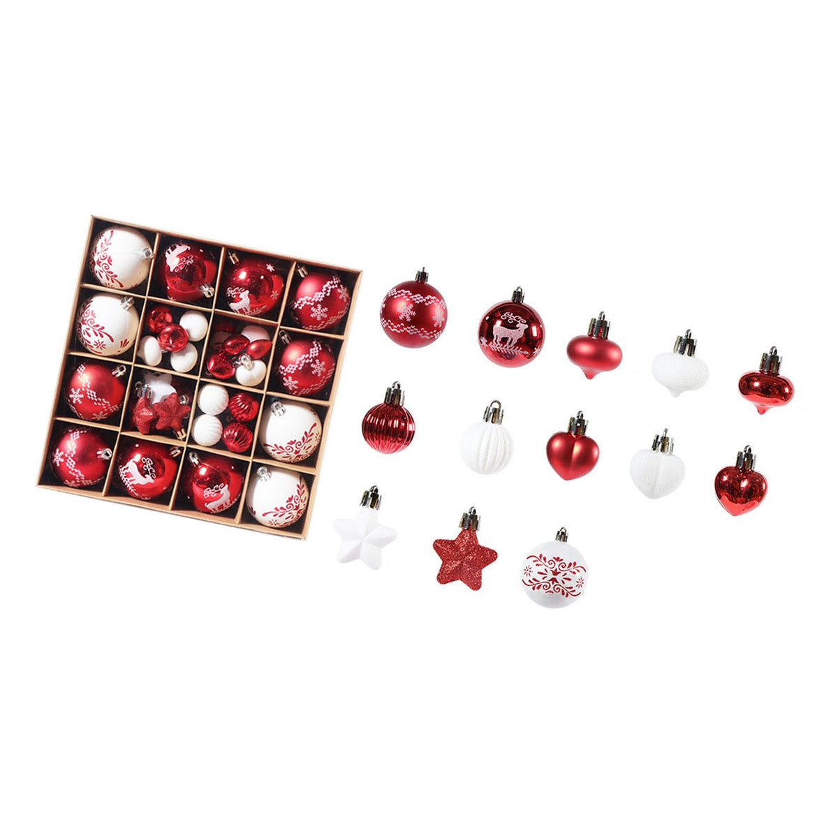 Xmas Ball Ornaments Supplies Plating Portable Plastic Decorative Baubles Champagne Balls for Porch Indoor Red White