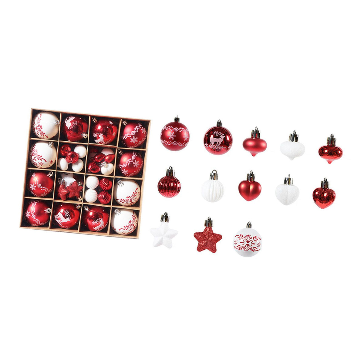 Xmas Ball Ornaments Supplies Plating Portable Plastic Decorative Baubles Champagne Balls for Porch Indoor Red White