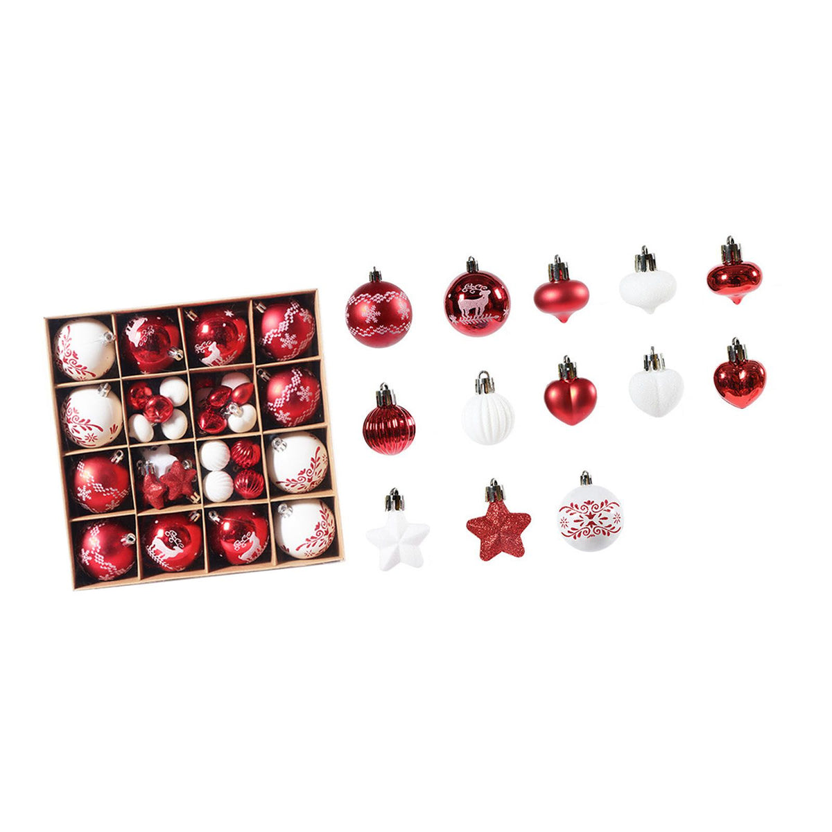 Xmas Ball Ornaments Supplies Plating Portable Plastic Decorative Baubles Champagne Balls for Porch Indoor Red White