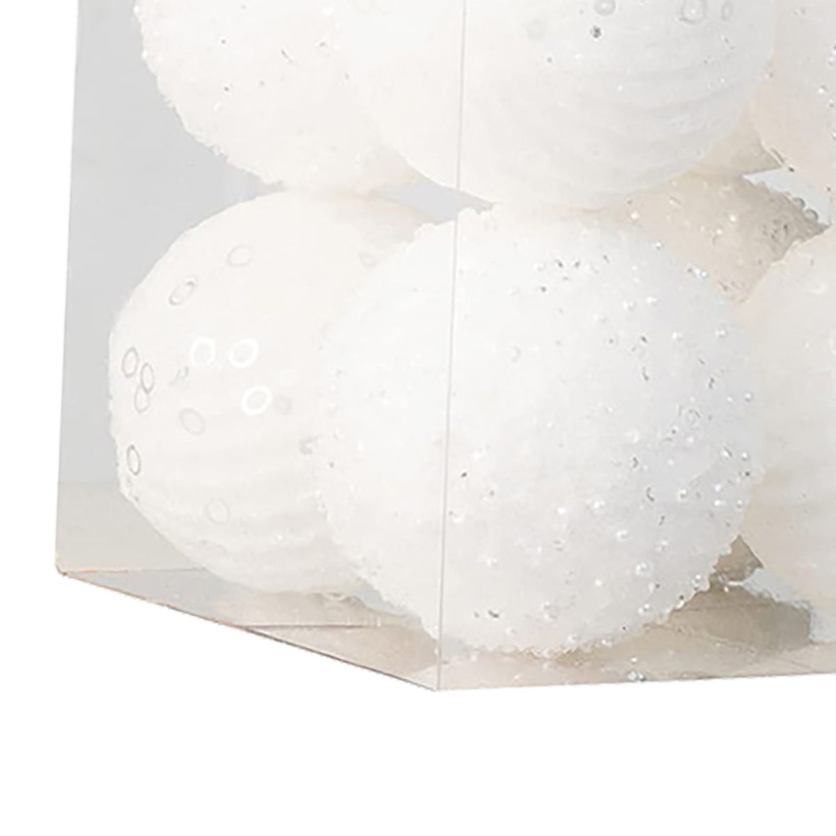 12pcs Xmas Ball Ornament Creative Lightweight Foam Xmas Tree Decorative Ball for Wedding Home Commercial Decoration White