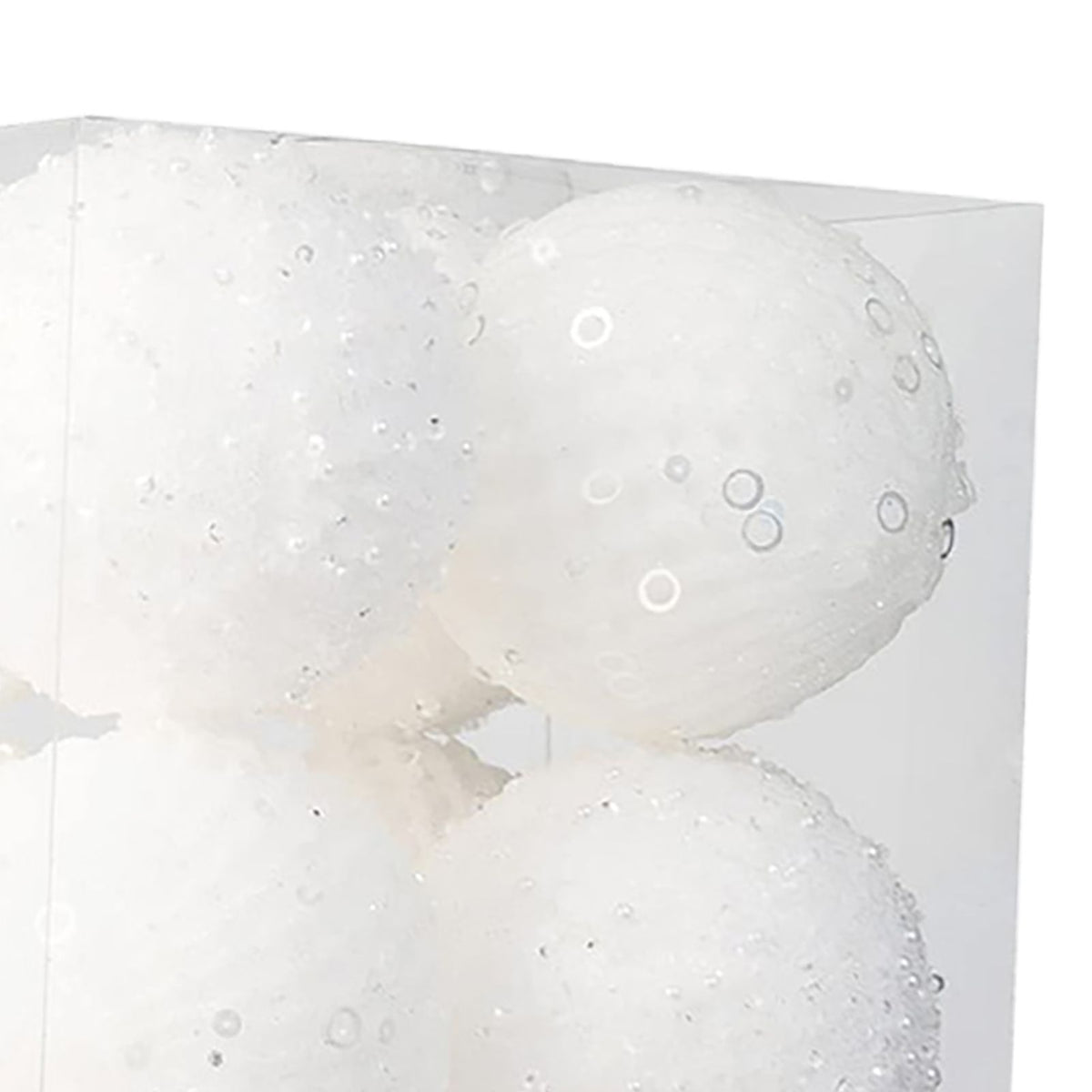 12pcs Xmas Ball Ornament Creative Lightweight Foam Xmas Tree Decorative Ball for Wedding Home Commercial Decoration White