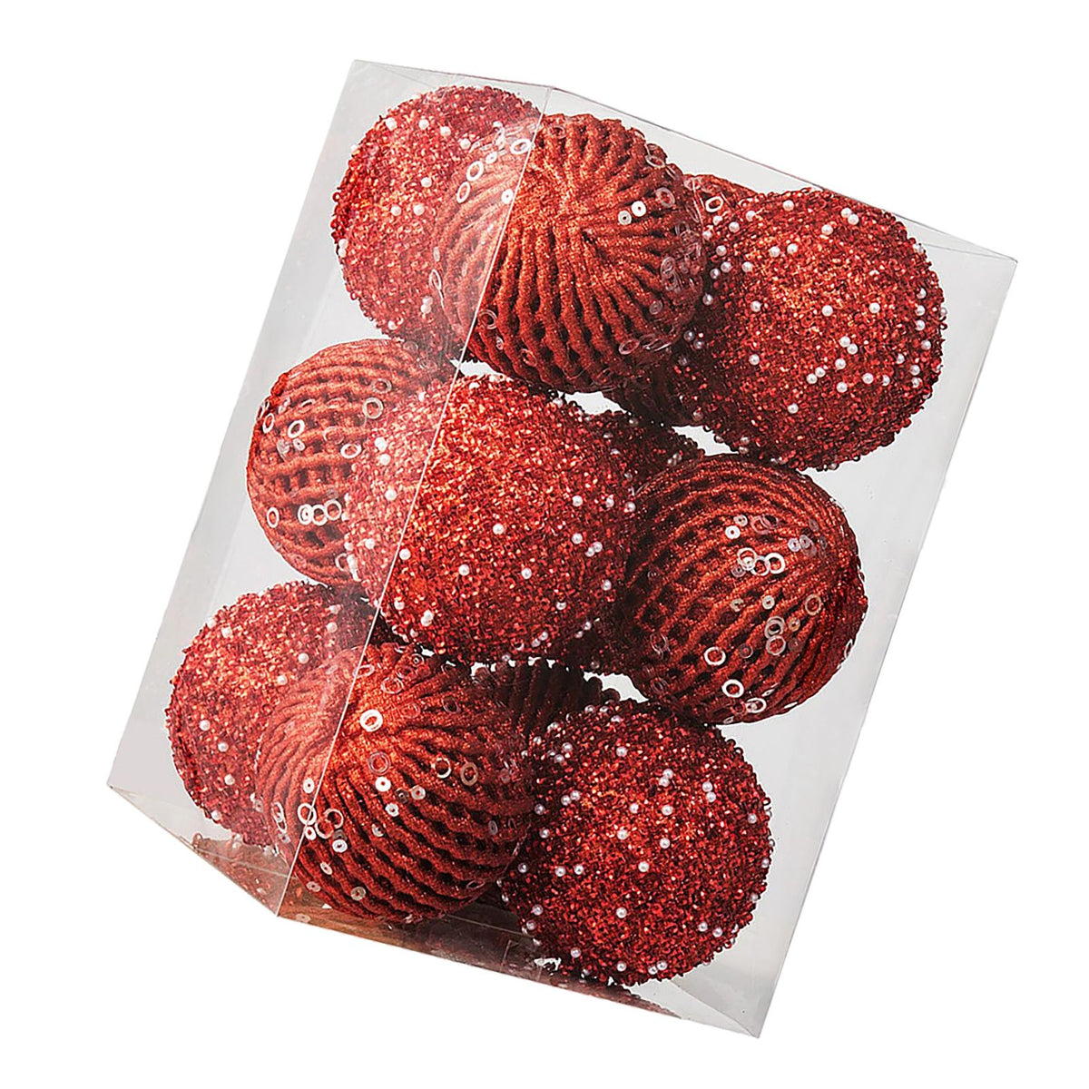 12pcs Xmas Ball Ornament Creative Lightweight Foam Xmas Tree Decorative Ball for Wedding Home Commercial Decoration Red