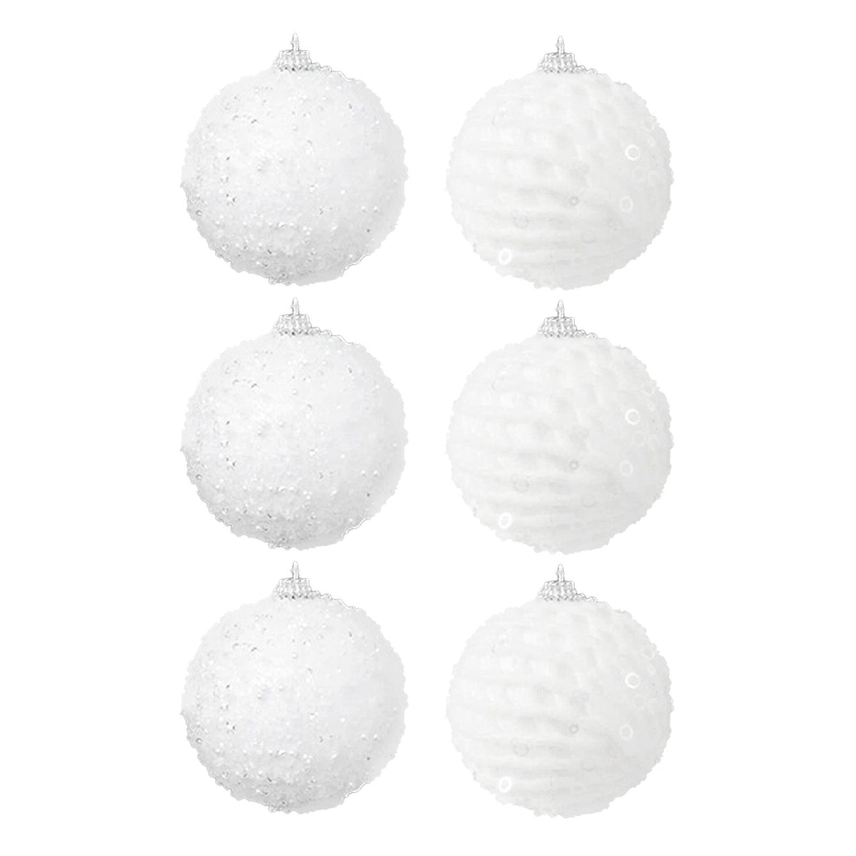 6Pcs Xmas Tree Snowball Ornaments Pendant Decor Foam Wedding Decoration Scene Props 10cm White
