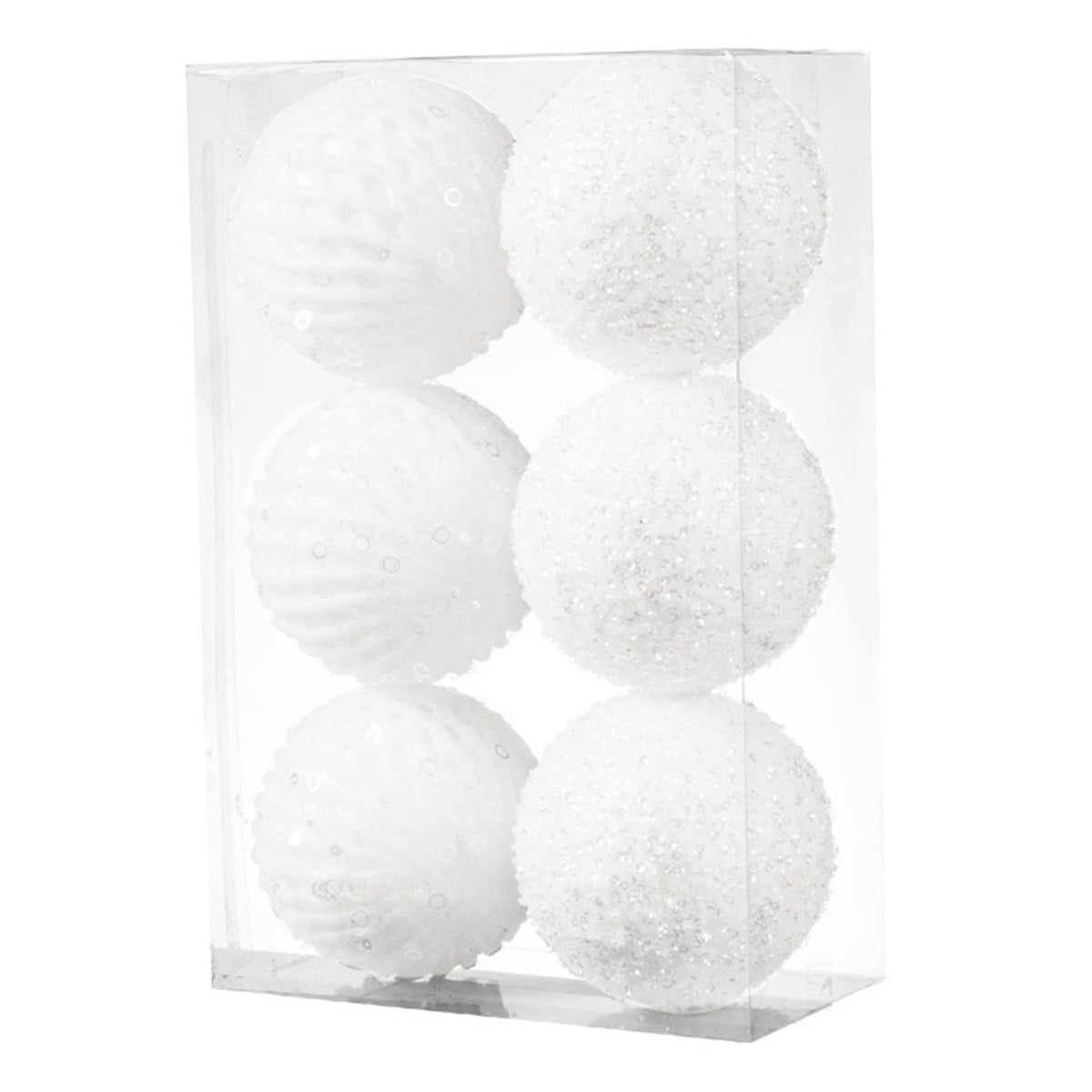 6Pcs Xmas Tree Snowball Ornaments Pendant Decor Foam Wedding Decoration Scene Props 10cm White