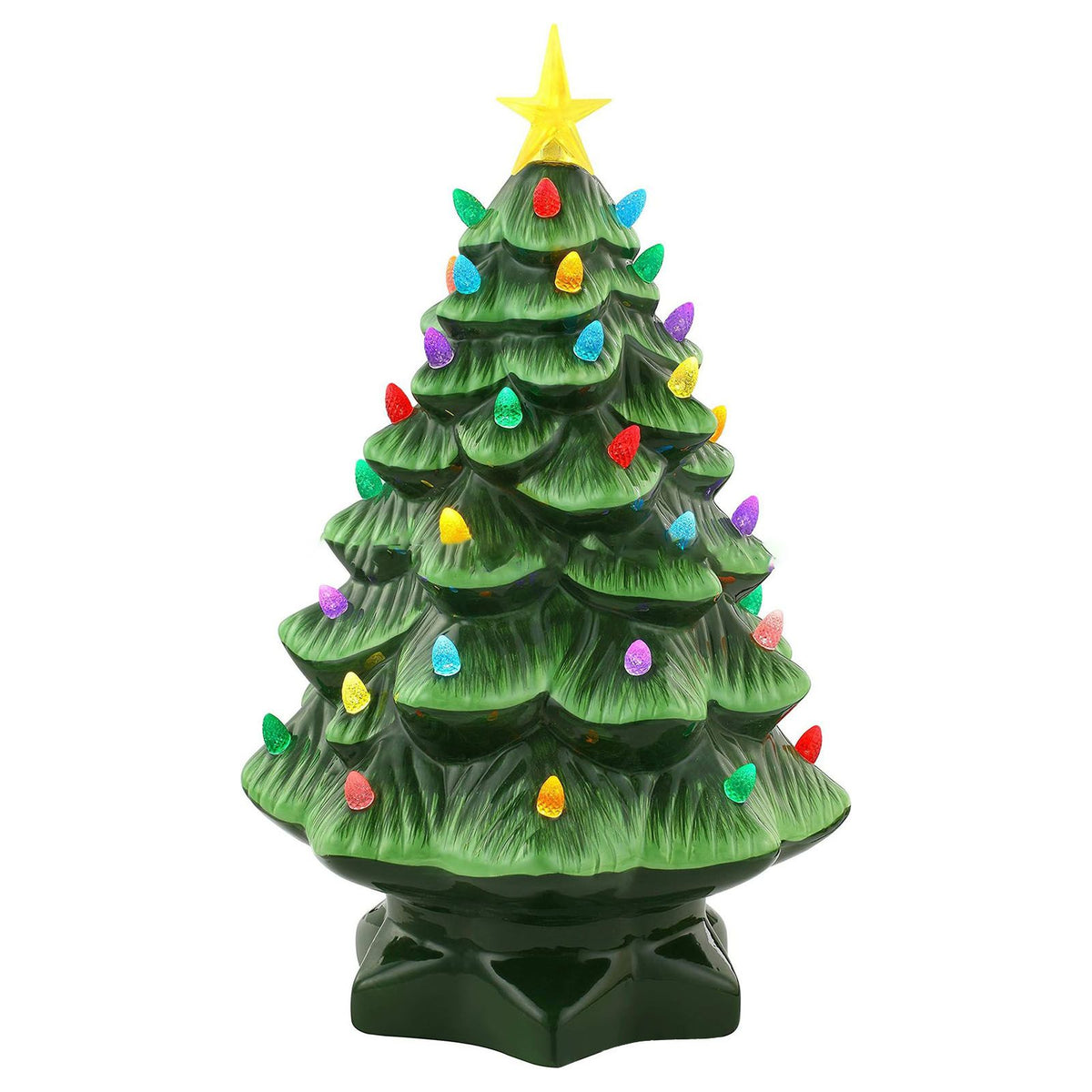 Xmas Tree Decoration Resin Exquisite Xmas Tree Figurine Statue Home Decor Gift 15cm Green