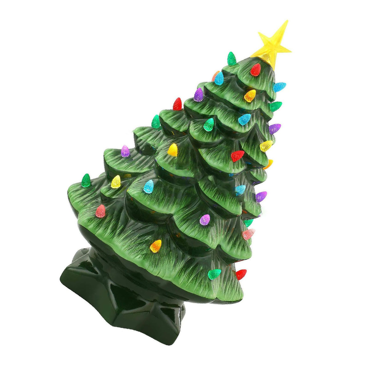 Xmas Tree Decoration Resin Exquisite Xmas Tree Figurine Statue Home Decor Gift 15cm Green