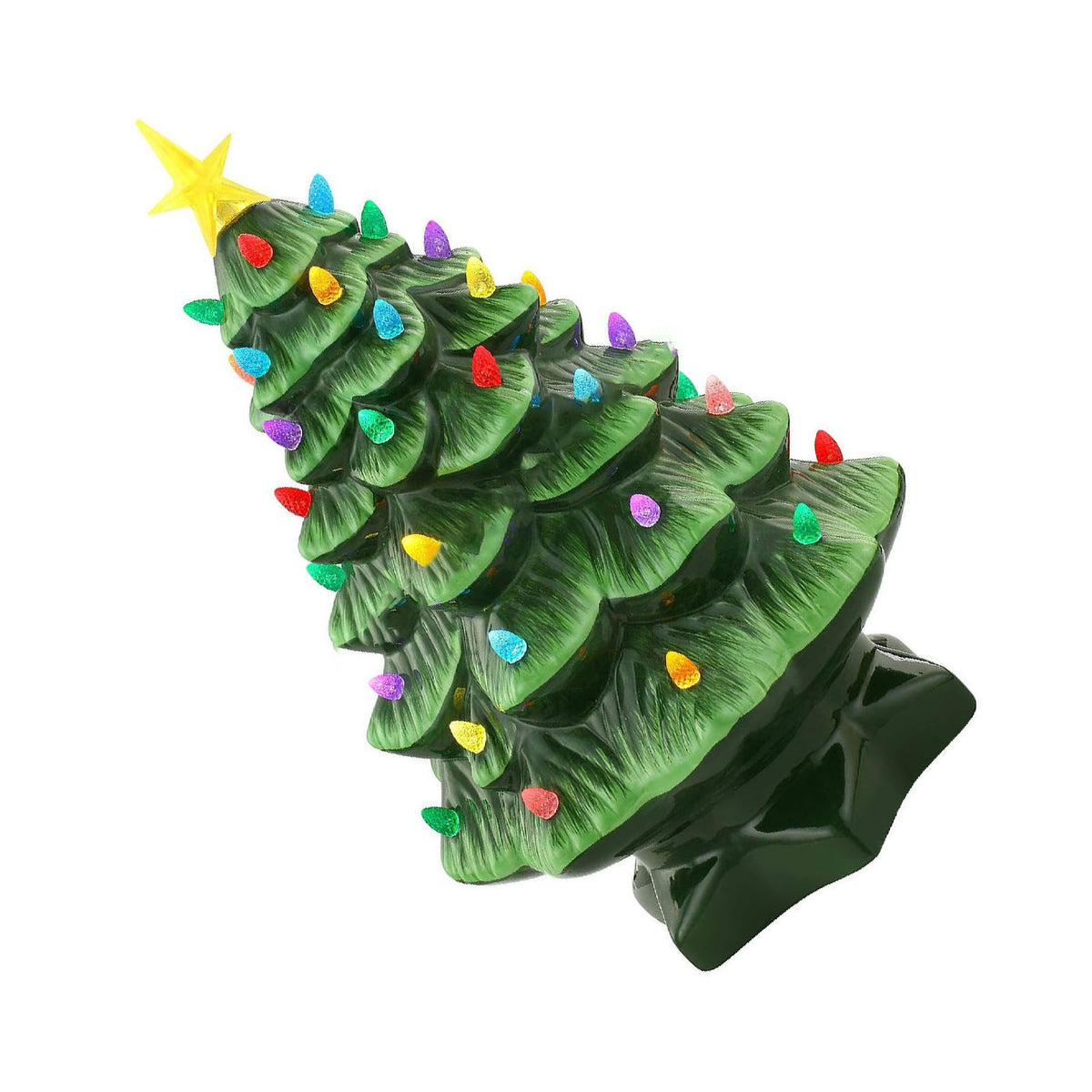 Xmas Tree Decoration Resin Exquisite Xmas Tree Figurine Statue Home Decor Gift 15cm Green
