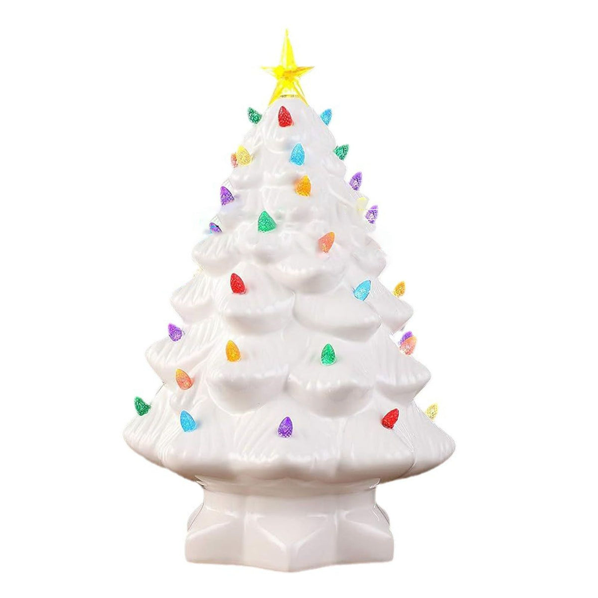 Xmas Tree Decoration Resin Exquisite Xmas Tree Figurine Statue Home Decor Gift 15cm White