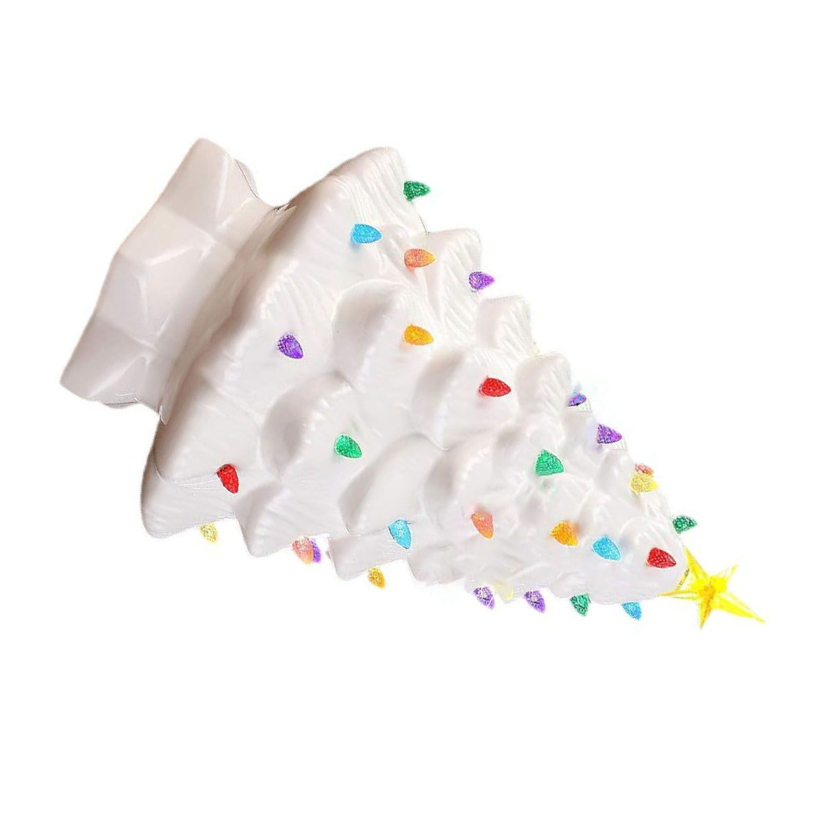 Xmas Tree Decoration Resin Exquisite Xmas Tree Figurine Statue Home Decor Gift 15cm White