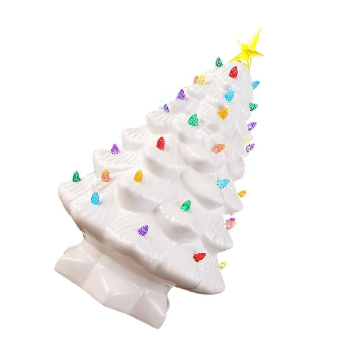 Xmas Tree Decoration Resin Exquisite Xmas Tree Figurine Statue Home Decor Gift 15cm White