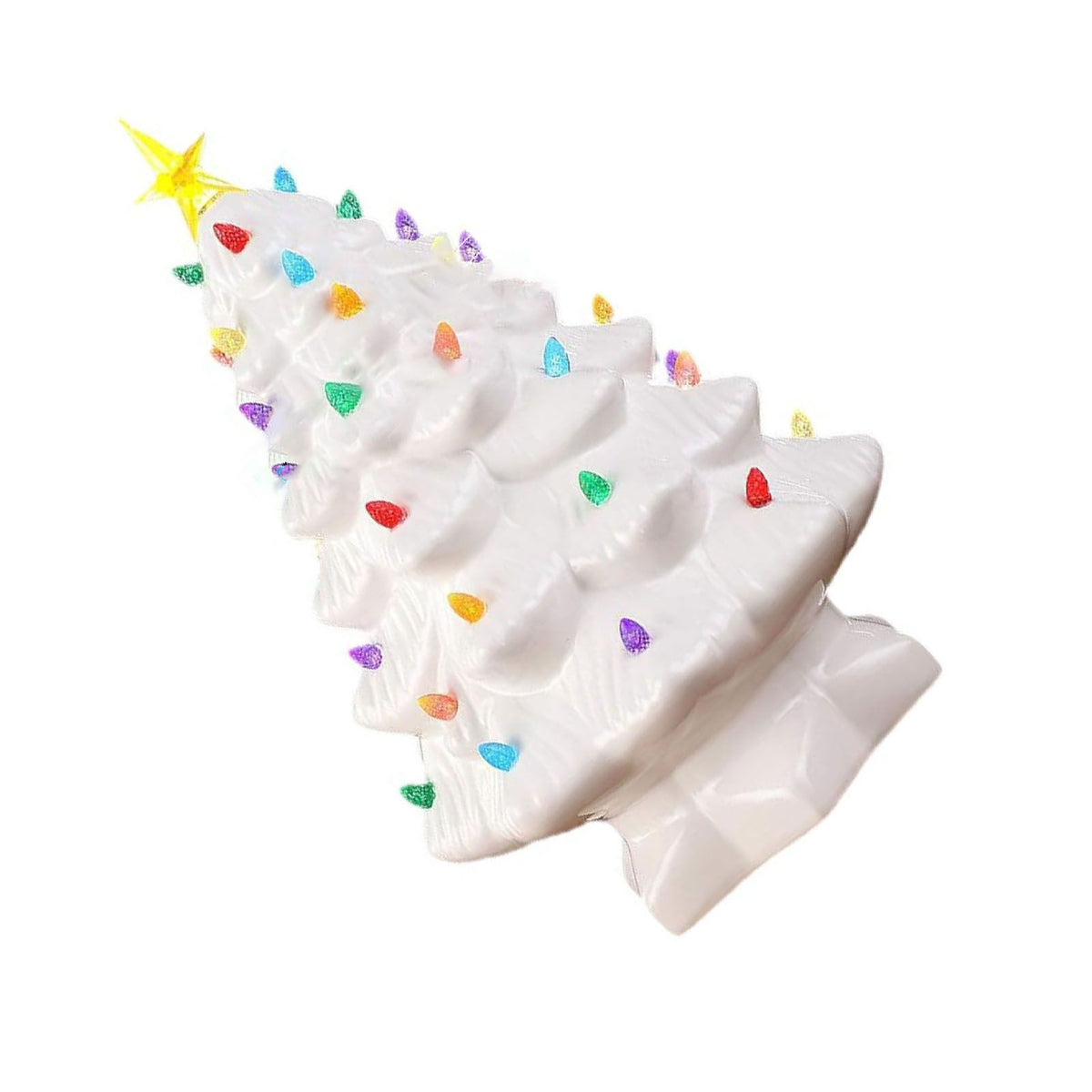 Xmas Tree Decoration Resin Exquisite Xmas Tree Figurine Statue Home Decor Gift 15cm White