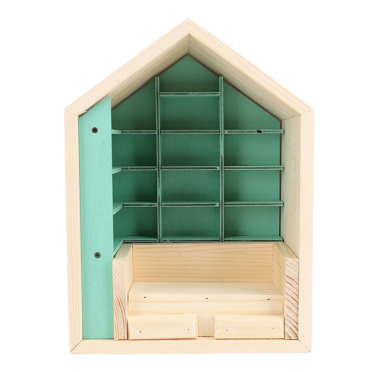 Miniature Doll House Bookshelf Anxiety Bookshelf Ornament Wooden Stress Relief Bookshelf for Room Study Desk Living Room Bookstore