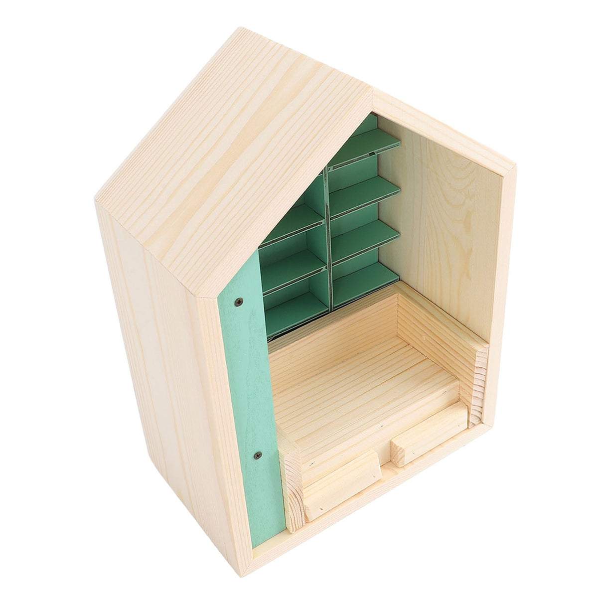 Miniature Doll House Bookshelf Anxiety Bookshelf Ornament Wooden Stress Relief Bookshelf for Room Study Desk Living Room Bookstore