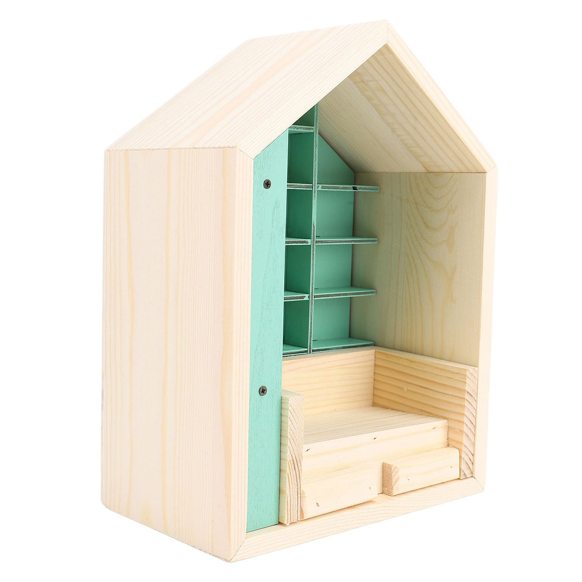 Miniature Doll House Bookshelf Anxiety Bookshelf Ornament Wooden Stress Relief Bookshelf for Room Study Desk Living Room Bookstore