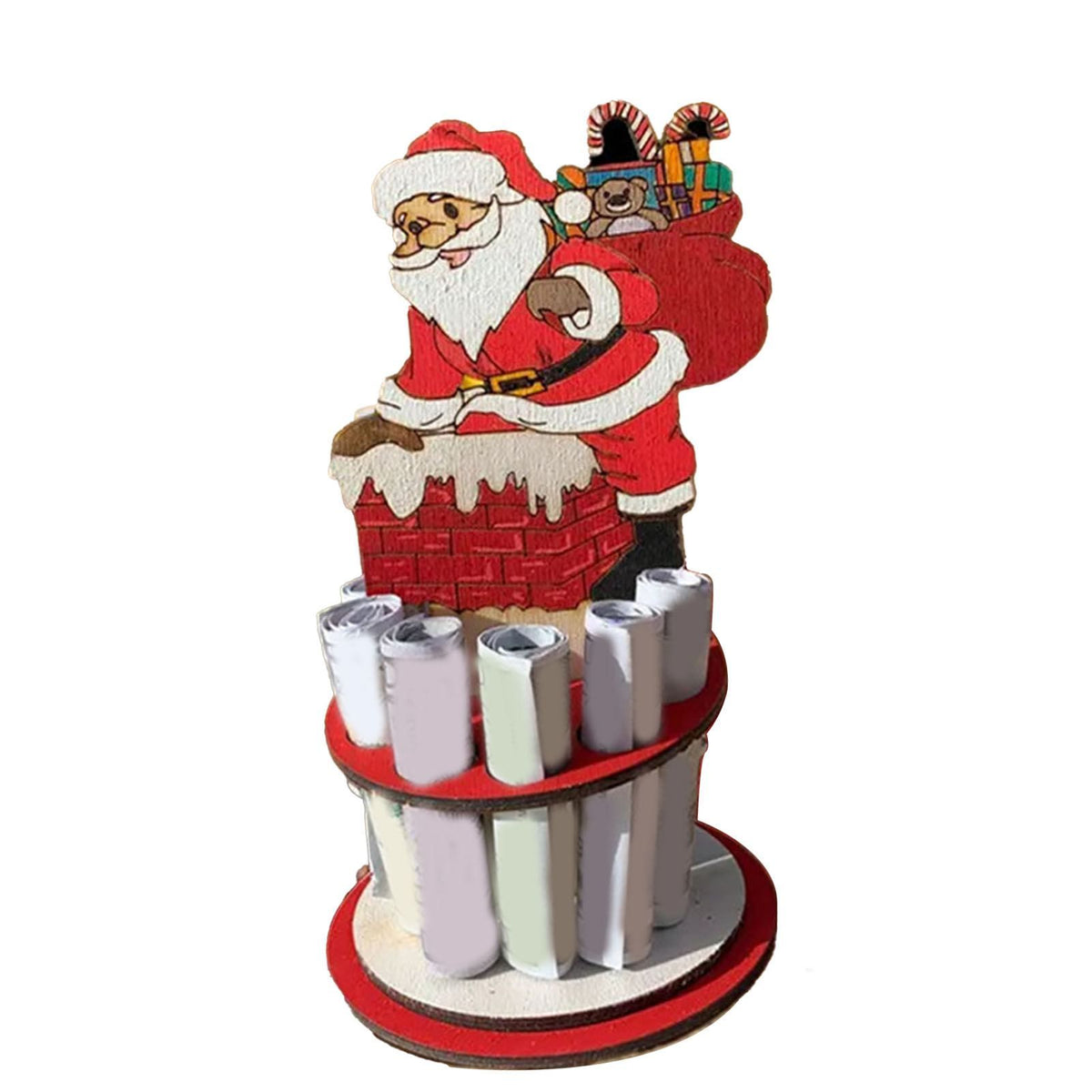 Xmas Money Holder Festive Interesting Wooden Cash Holder Ornament for Holiday Decoration Santa