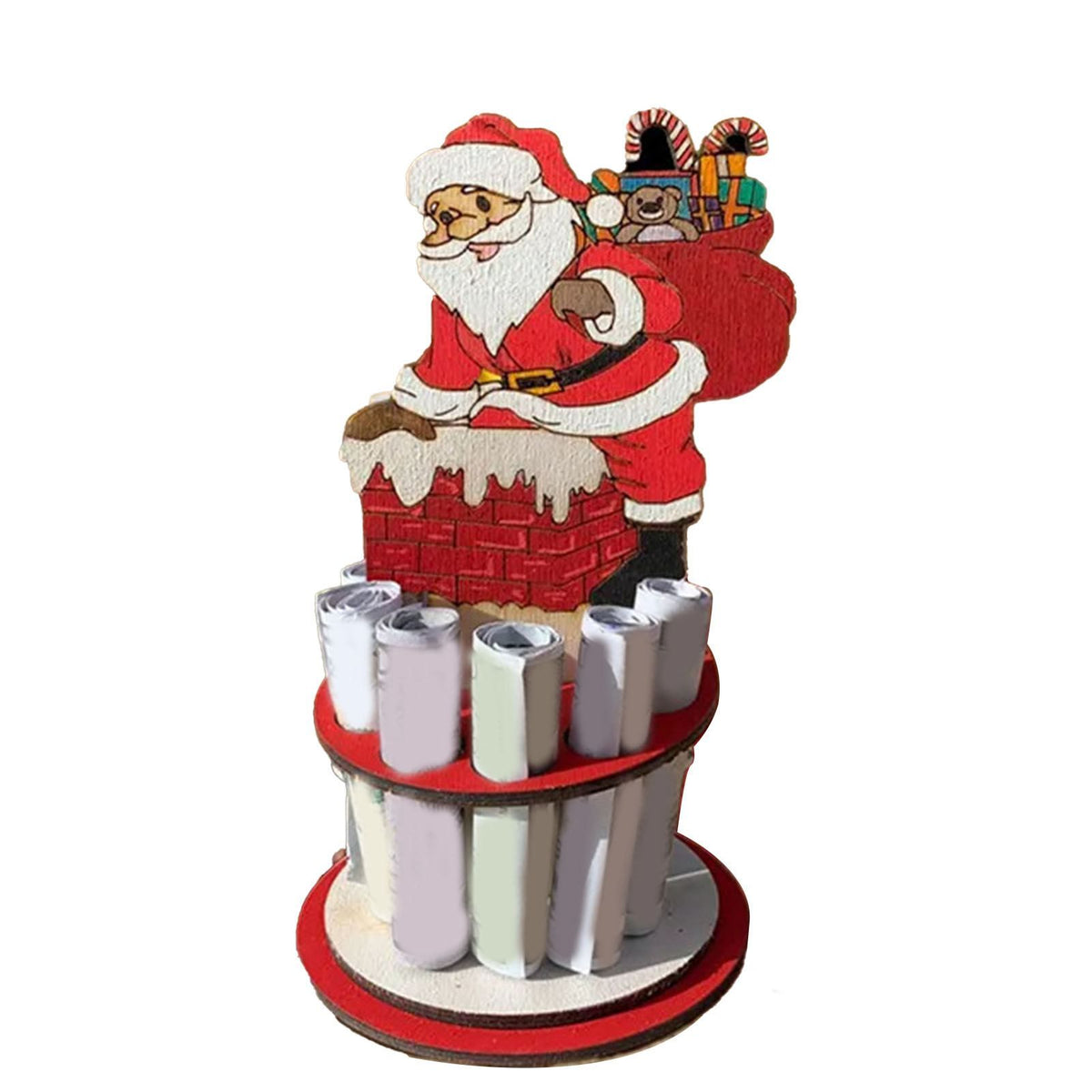 Xmas Money Holder Festive Interesting Wooden Cash Holder Ornament for Holiday Decoration Santa