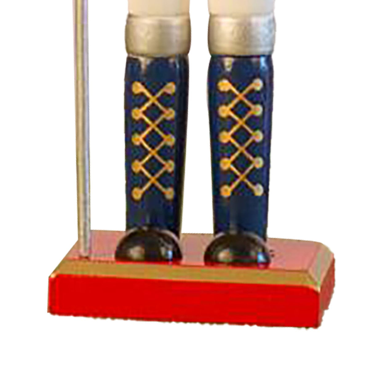 Nutcracker Figurine Exquisite Xmas Themed Wooden Nutcracker Ornament for Wine Cabinet Desk Blue Soldier with An Axe