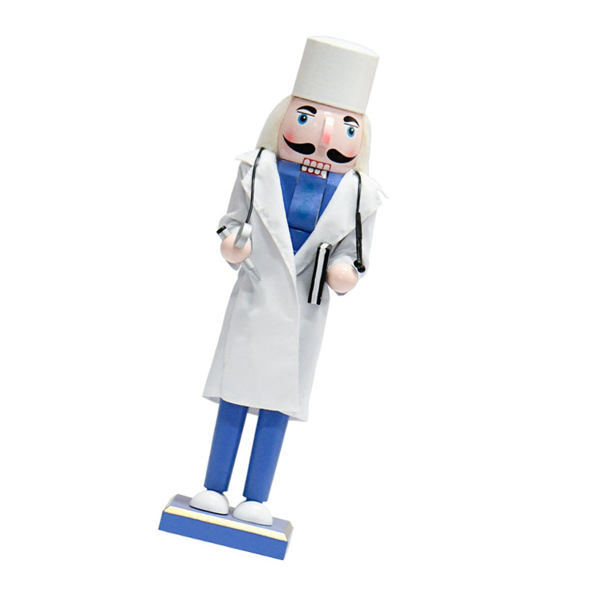 Doctor Nutcracker Decorative 14.2in Wood Nutcracker Figurine for Party Holiday Decoration Collectible Present