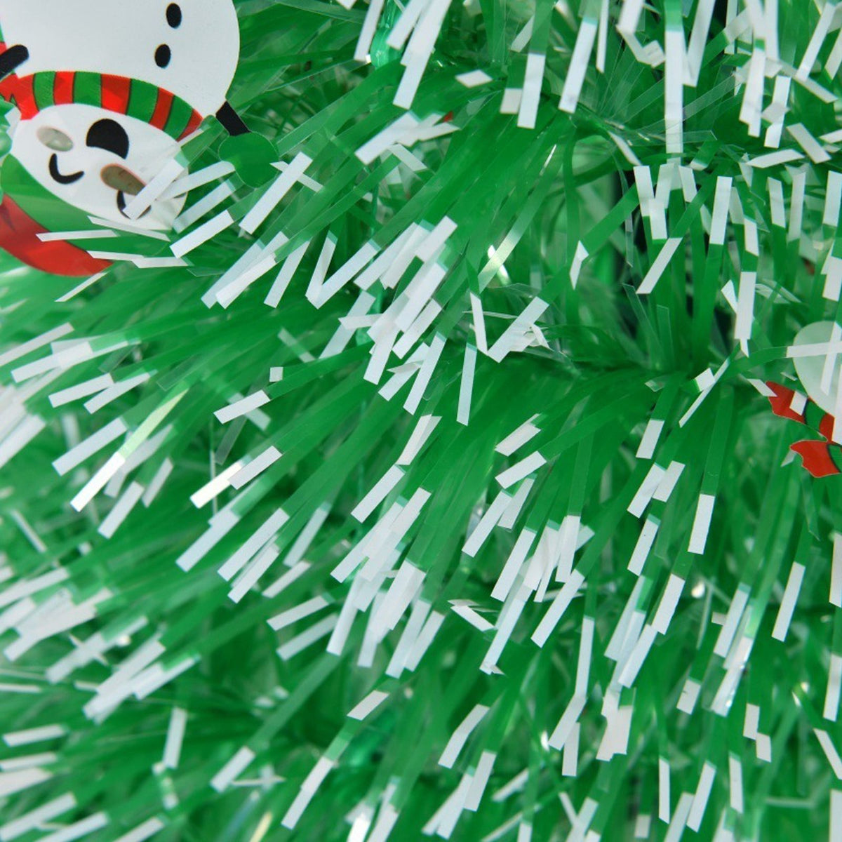 Xmas Tree with Snowmen Green PVC Easy Assembly Space Saving Retractable Foldable Artificial Xmas Tree for Decoration