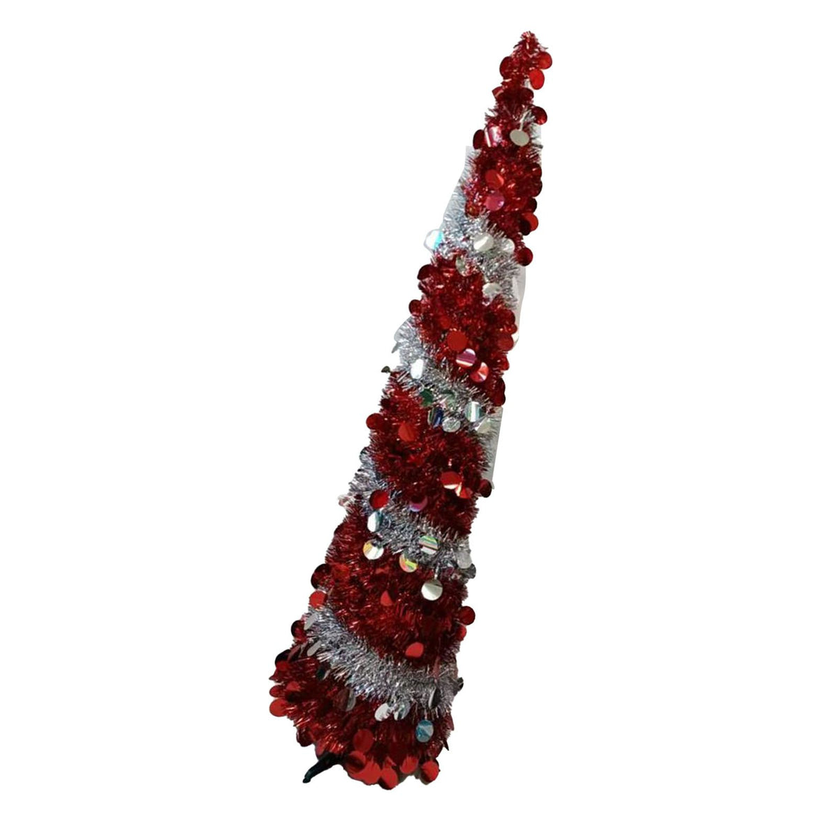 Retractable Xmas Tree Small Foldable PVC Holiday Decoration Supplies Red White 150x33cm