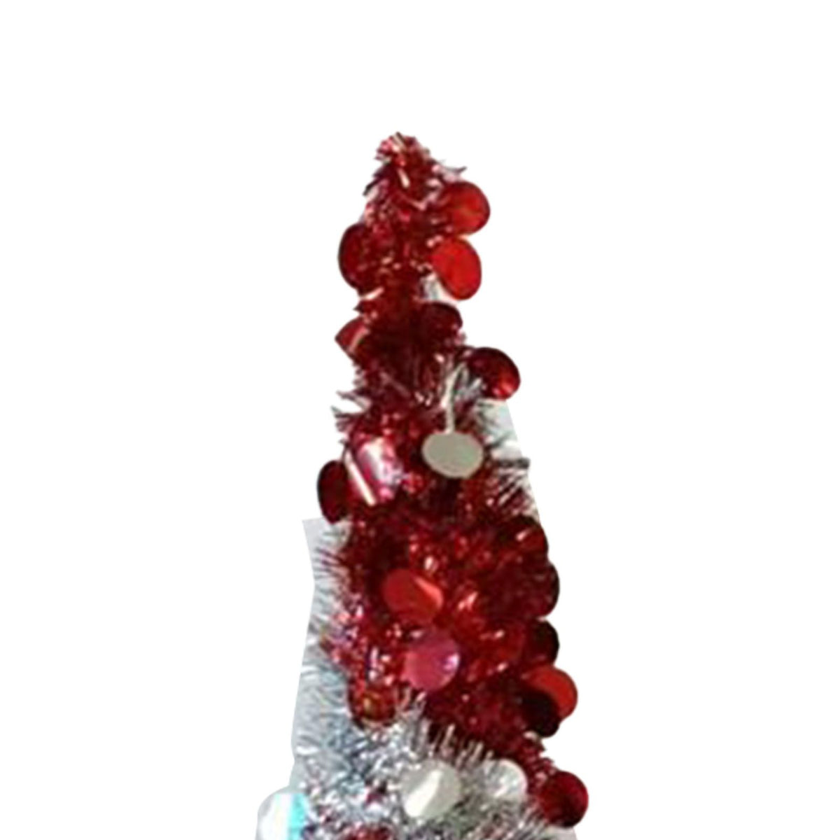Retractable Xmas Tree Small Foldable PVC Holiday Decoration Supplies Red White 150x33cm