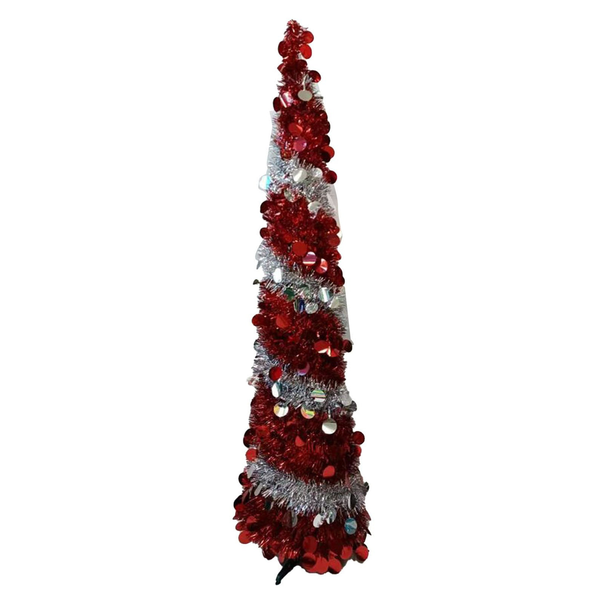 Retractable Xmas Tree Small Foldable PVC Holiday Decoration Supplies Red White 150x33cm