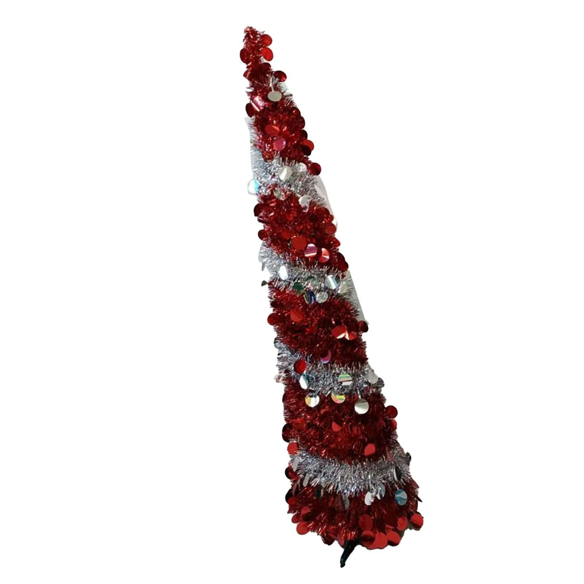 Retractable Xmas Tree Small Foldable PVC Holiday Decoration Supplies Red White 150x33cm