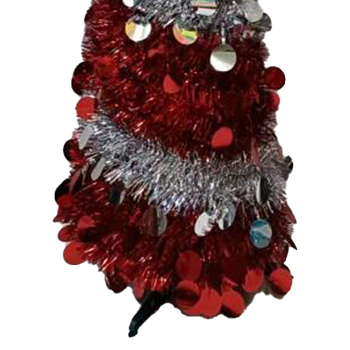 Retractable Xmas Tree Small Foldable PVC Holiday Decoration Supplies Red White 150x33cm