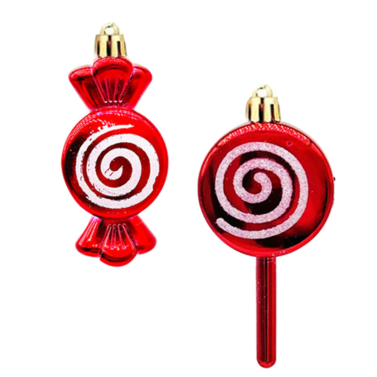 20PCS Hanging Ornaments Red White Candy Cane Pendants for Festival Xmas Tree Shopping Mall Decoration