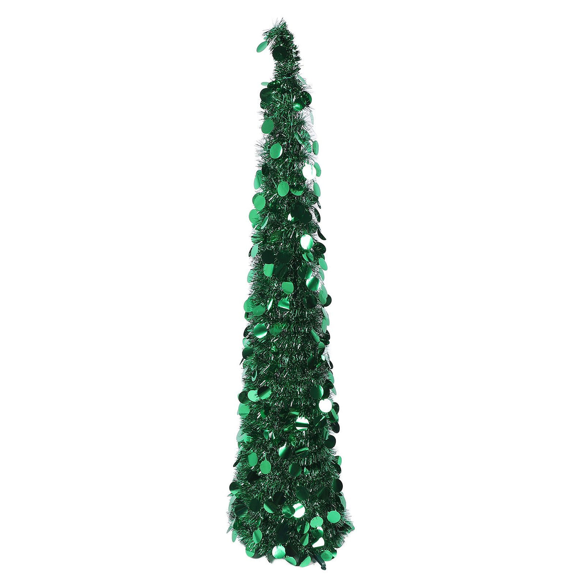 4.9ft PET Pop Up Xmas Tree Artificial Xmas Tree Folding Holiday Party Decoration for Indoor Home Office Decor Green
