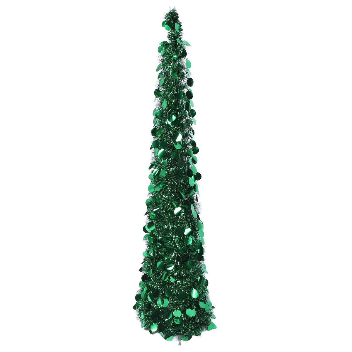 4.9ft PET Pop Up Xmas Tree Artificial Xmas Tree Folding Holiday Party Decoration for Indoor Home Office Decor Green