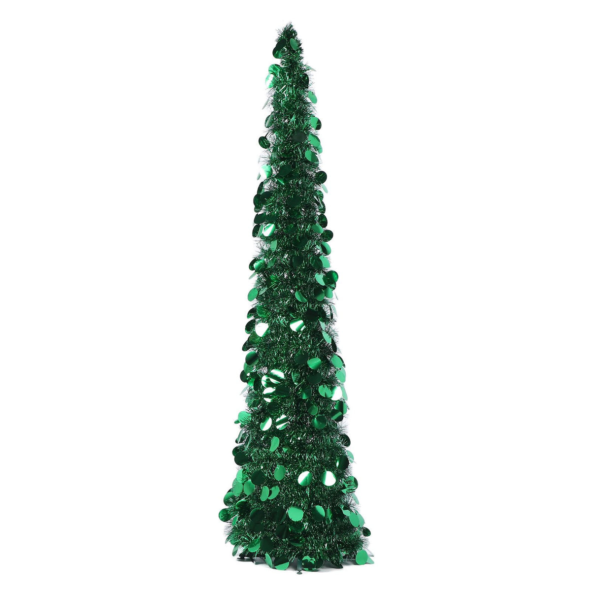 4.9ft PET Pop Up Xmas Tree Artificial Xmas Tree Folding Holiday Party Decoration for Indoor Home Office Decor Green