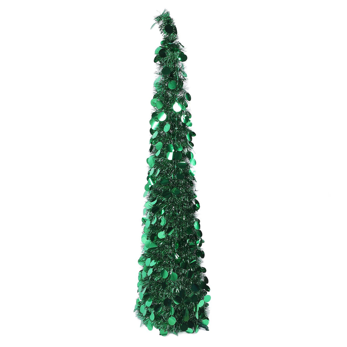 4.9ft PET Pop Up Xmas Tree Artificial Xmas Tree Folding Holiday Party Decoration for Indoor Home Office Decor Green