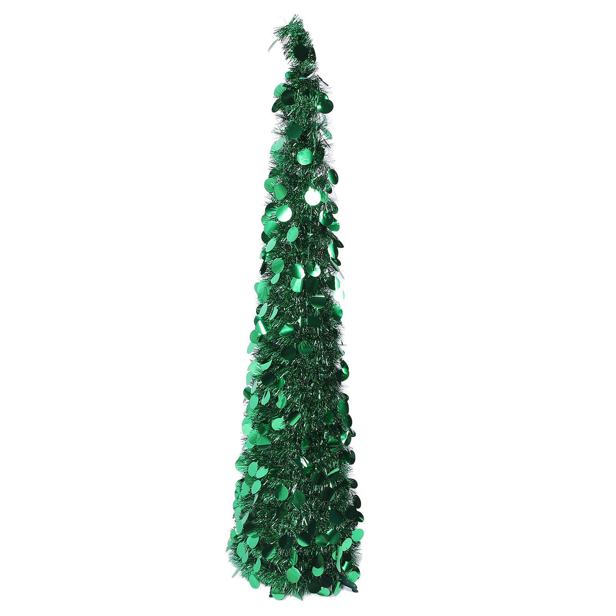 4.9ft PET Pop Up Xmas Tree Artificial Xmas Tree Folding Holiday Party Decoration for Indoor Home Office Decor Green
