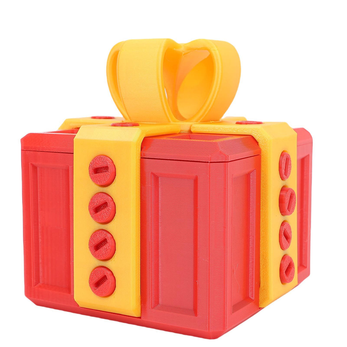 Annoying Present Box with Screws Prank Screw Box Funny 3D Printed Present Box for Xmas Birthday Holiday 3.9 X 3.9in Red Gold