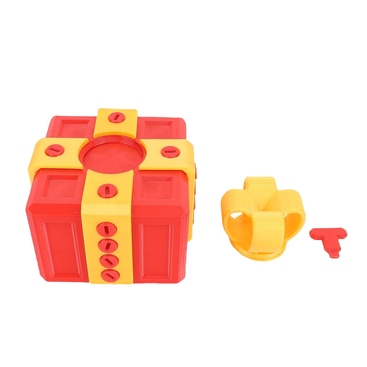 Annoying Present Box with Screws Prank Screw Box Funny 3D Printed Present Box for Xmas Birthday Holiday 3.9 X 3.9in Red Gold