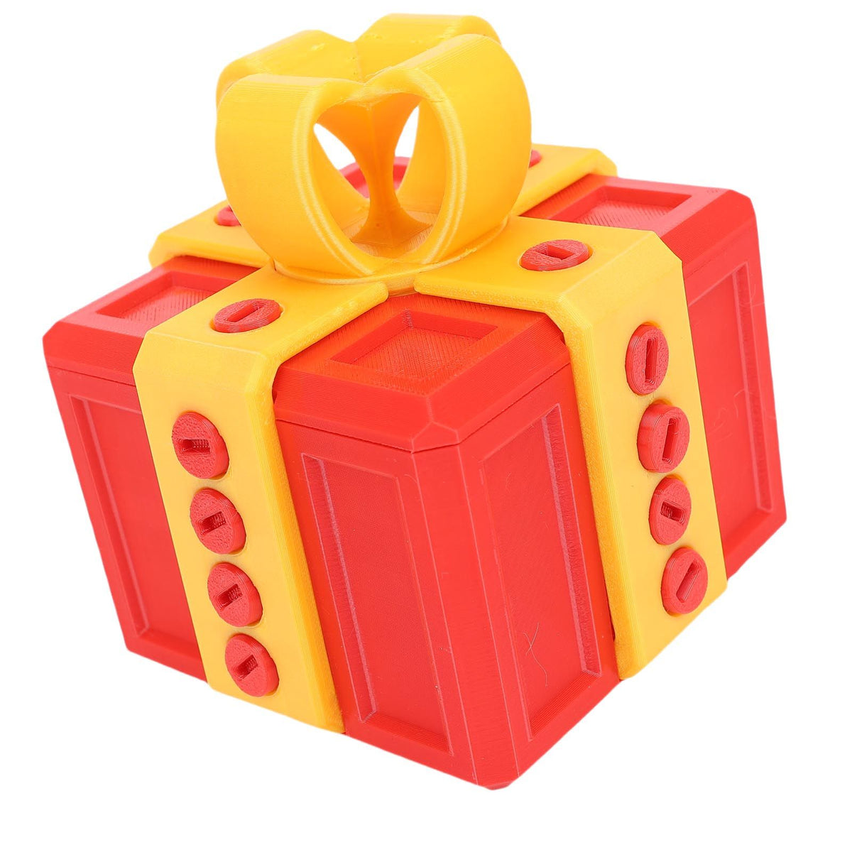 Annoying Present Box with Screws Prank Screw Box Funny 3D Printed Present Box for Xmas Birthday Holiday 3.9 X 3.9in Red Gold