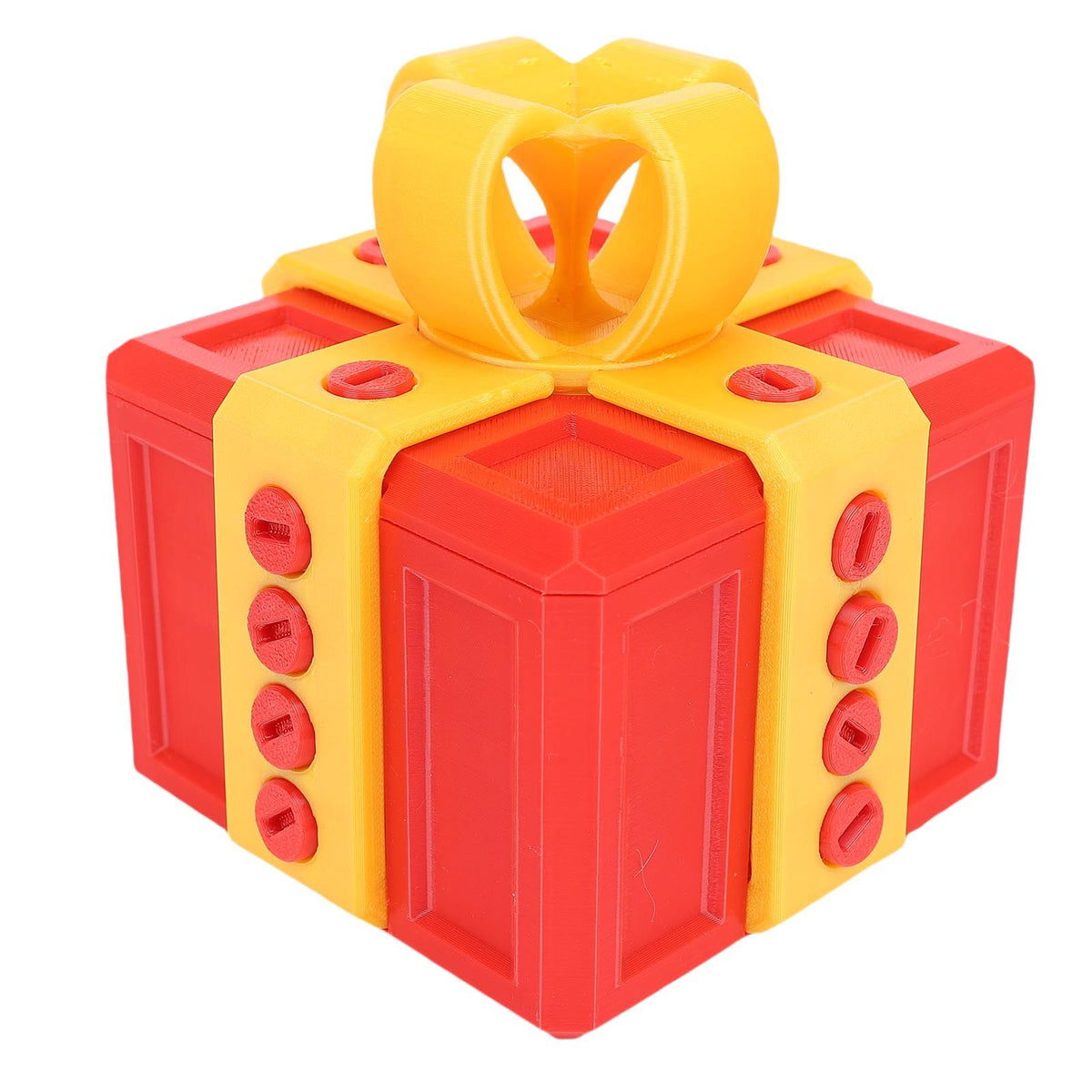 Annoying Present Box with Screws Prank Screw Box Funny 3D Printed Present Box for Xmas Birthday Holiday 3.9 X 3.9in Red Gold