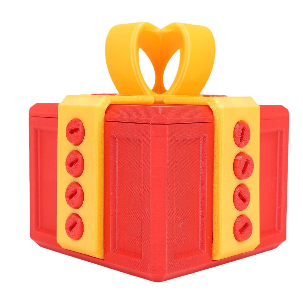 Annoying Present Box with Screws Prank Screw Box Funny 3D Printed Present Box for Xmas Birthday Holiday 3.9 X 3.9in Red Gold