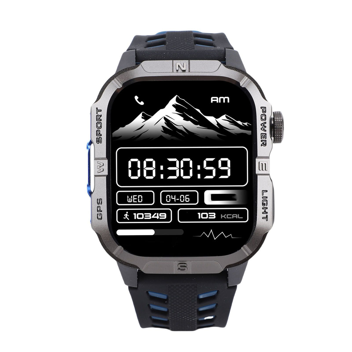 Smart Watch Fitness Tracker IP68 Water Proof Health Tracker Watch with 2.01 Inch HD Display Multiple Sports Modes for Sleep Monitoring Blue