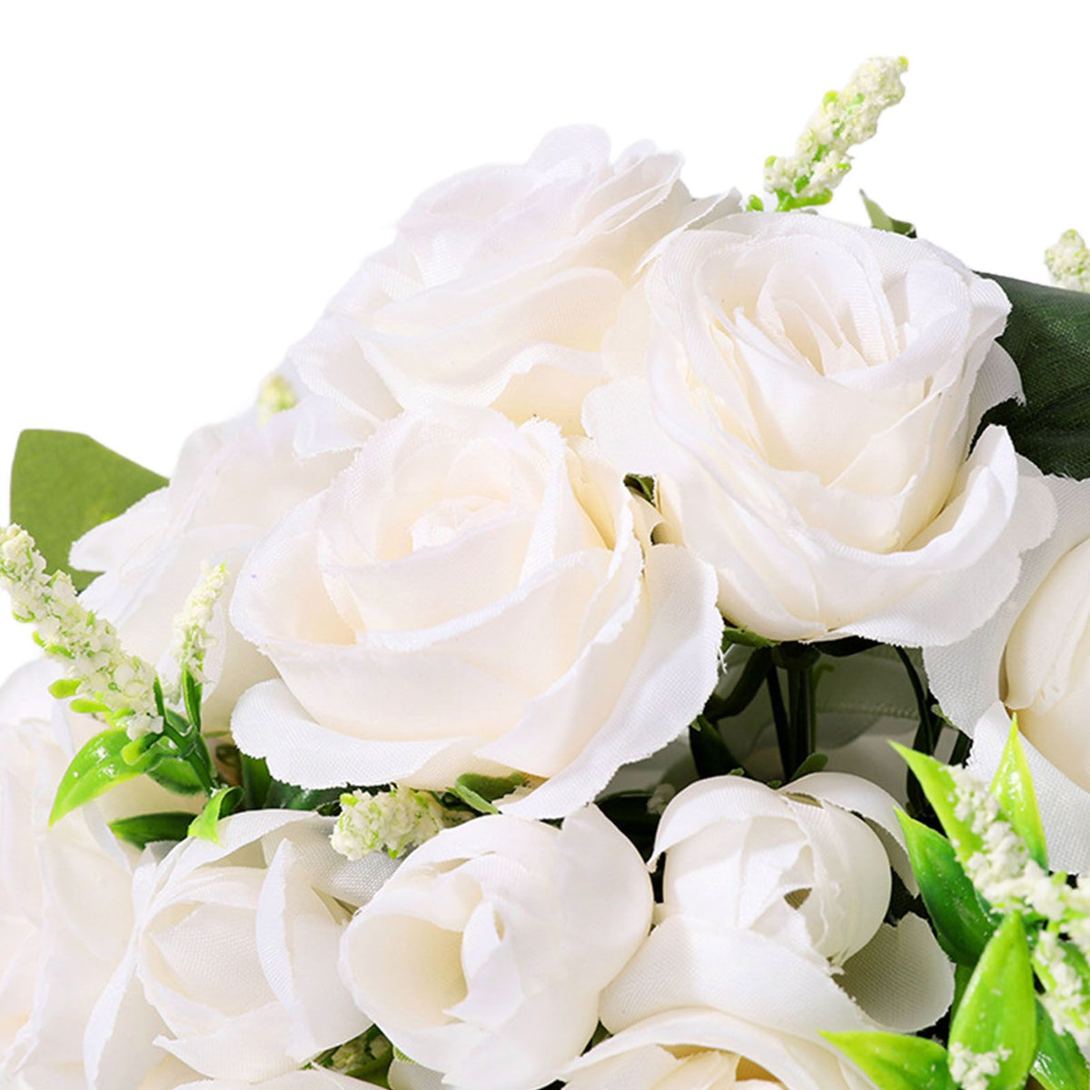 Artificial Rose Bridal Bouquet Beautiful Elegant Lightweight Artificial Rose Bouquet Wedding Decoration White