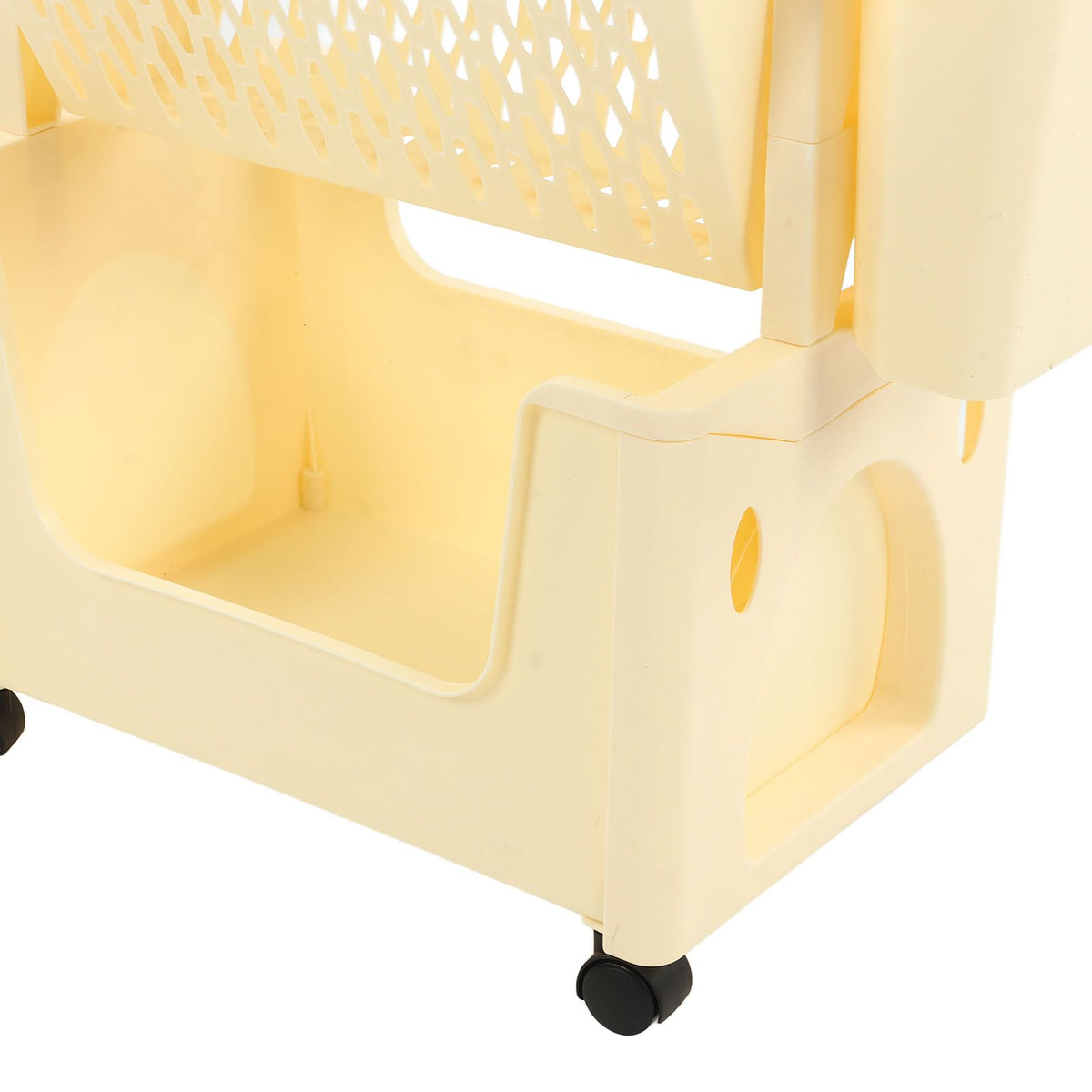 Movable Book Rack Large Capacity 5 Layer Thickened Rollers Multifunctional Movable Bookshelf for Bedroom Living Room Home School Beige