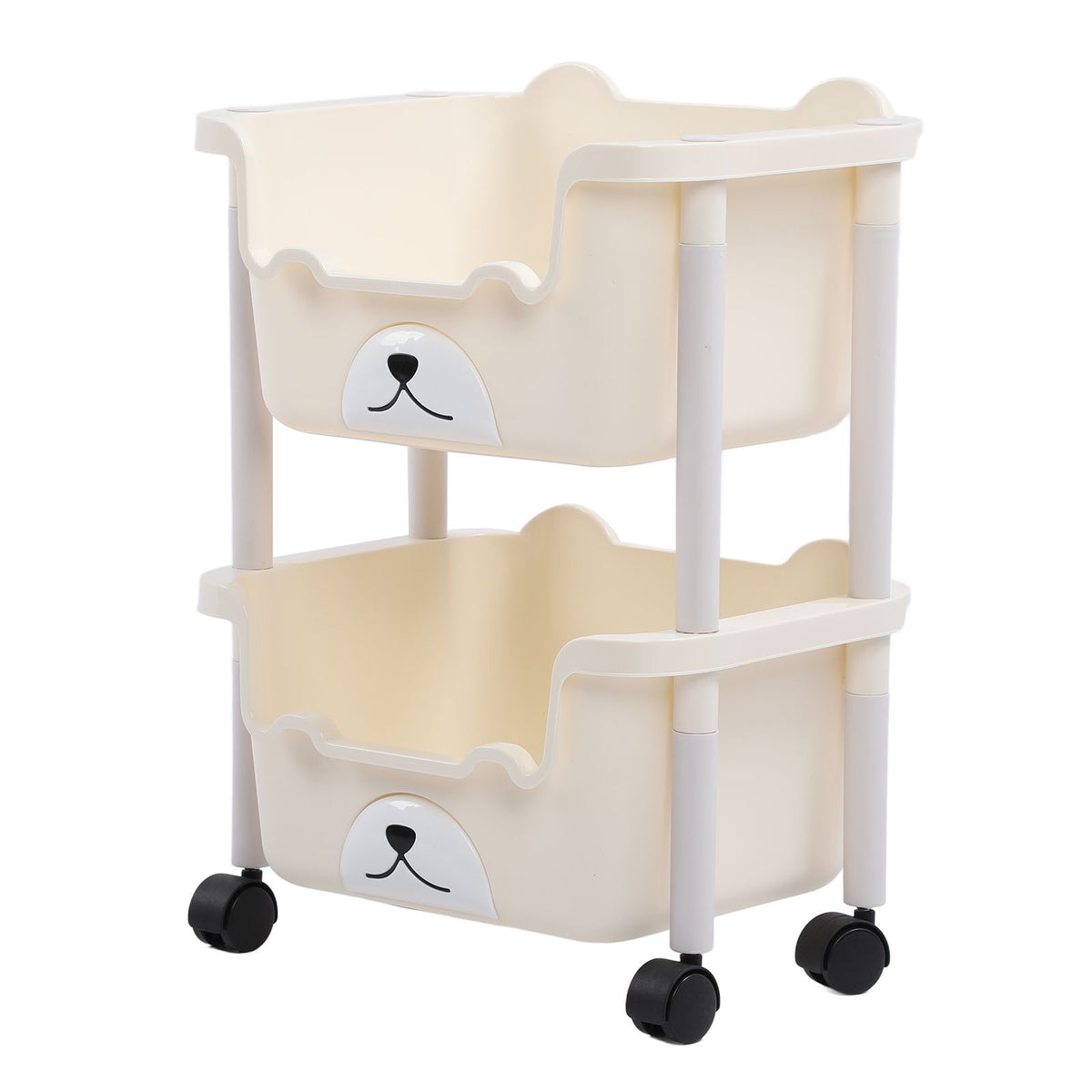 Storage Cart with Caster Wheels High Capacity Rolling Trolley Cart for Bathroom Kitchen Classroom Narrow Places 2 Layers