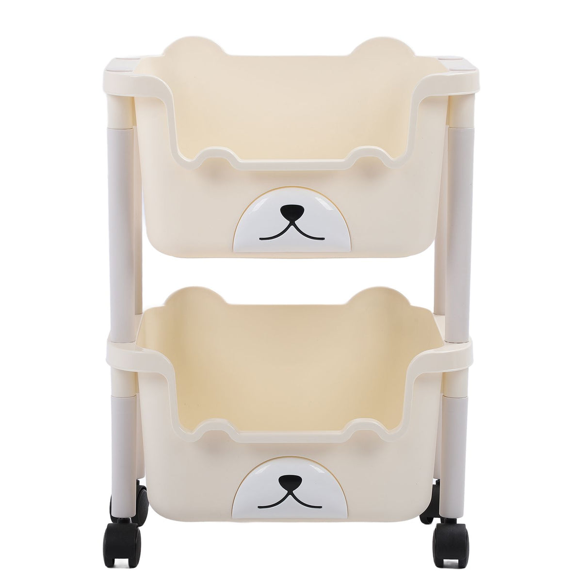 Storage Cart with Caster Wheels High Capacity Rolling Trolley Cart for Bathroom Kitchen Classroom Narrow Places 2 Layers