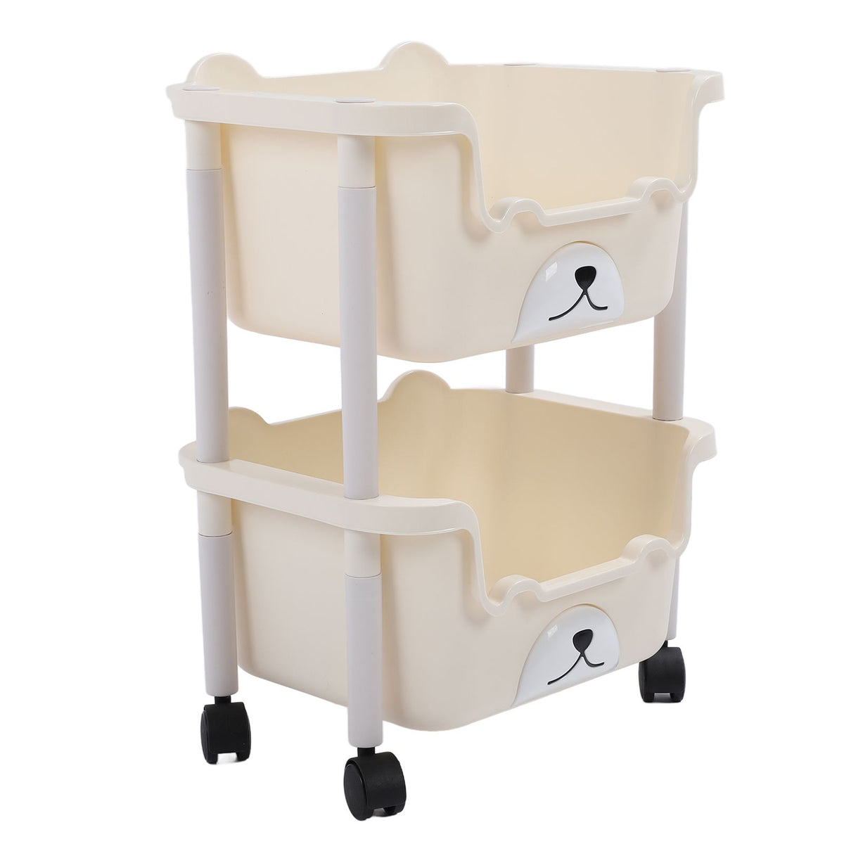 Storage Cart with Caster Wheels High Capacity Rolling Trolley Cart for Bathroom Kitchen Classroom Narrow Places 2 Layers