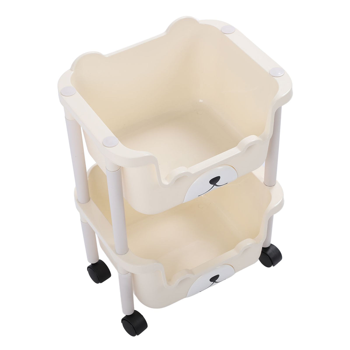 Storage Cart with Caster Wheels High Capacity Rolling Trolley Cart for Bathroom Kitchen Classroom Narrow Places 2 Layers