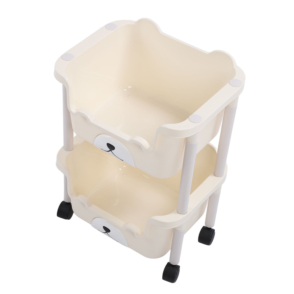 Storage Cart with Caster Wheels High Capacity Rolling Trolley Cart for Bathroom Kitchen Classroom Narrow Places 2 Layers