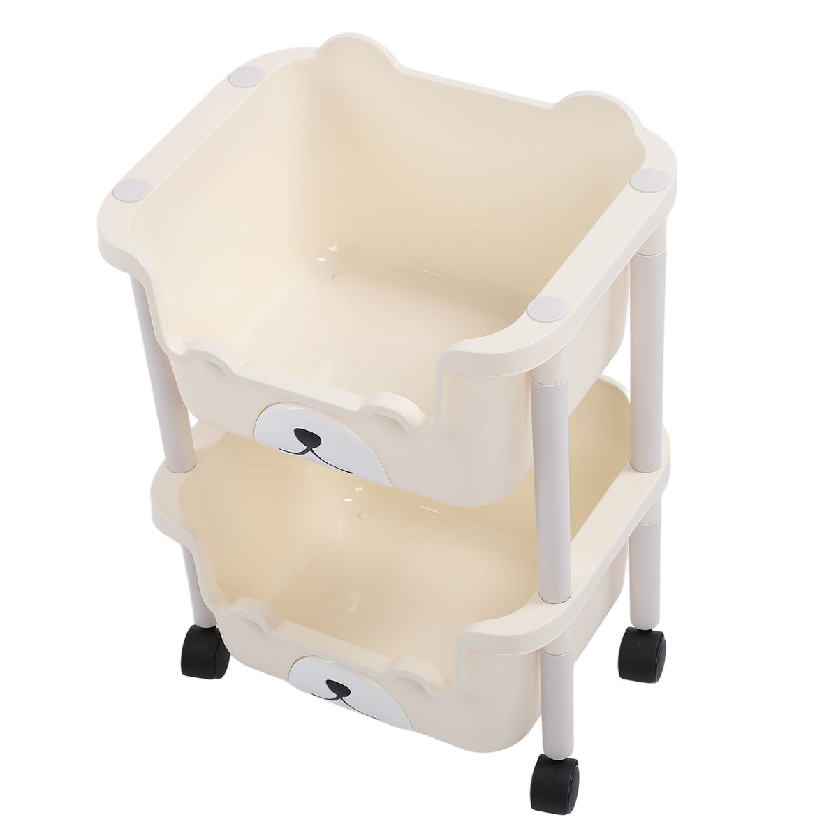 Storage Cart with Caster Wheels High Capacity Rolling Trolley Cart for Bathroom Kitchen Classroom Narrow Places 2 Layers