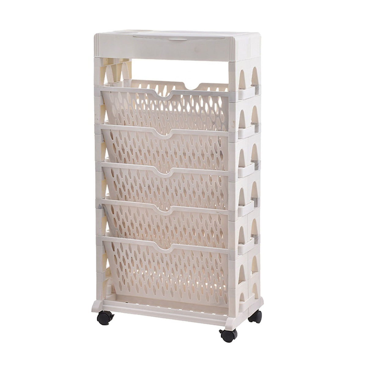 Book Rack Storage Bookshelf Small Storage Bookshelf Bookcase Large Capacity Easy Access for Living Room Bedroom Double Row 5 Layer White