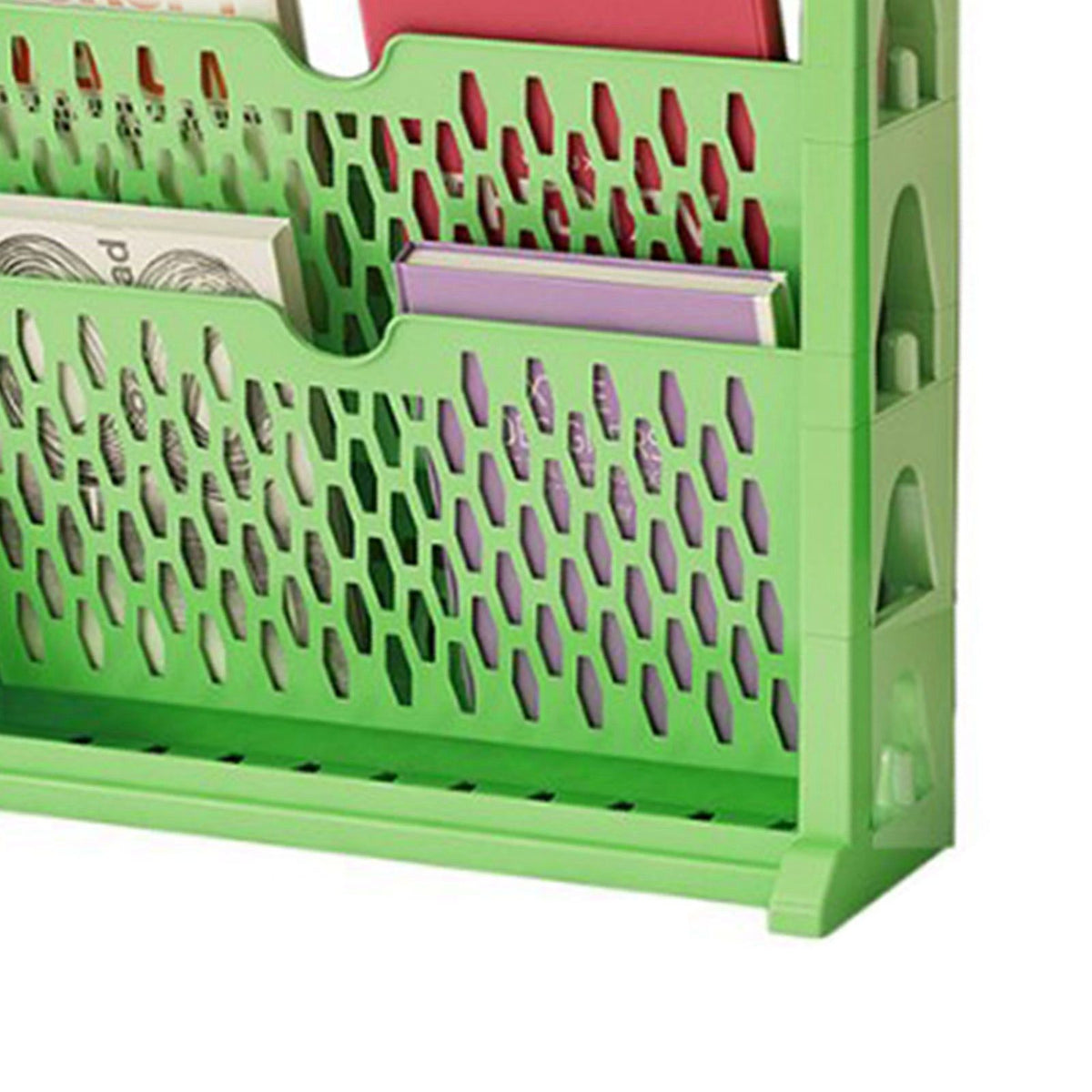 Bookshelf Multipurpose Simple Style Large Capacity Single Row Space Saving Multilayer Book Storage Shelf Double Layers Bookshelf Green